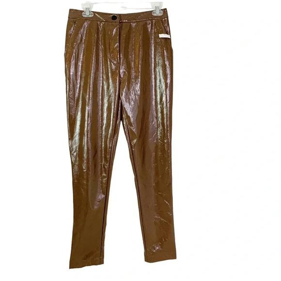 ALIX NYC Faux Patent Leather Loring Pant Acorn Size 6 NWT - Picture 5 of 11